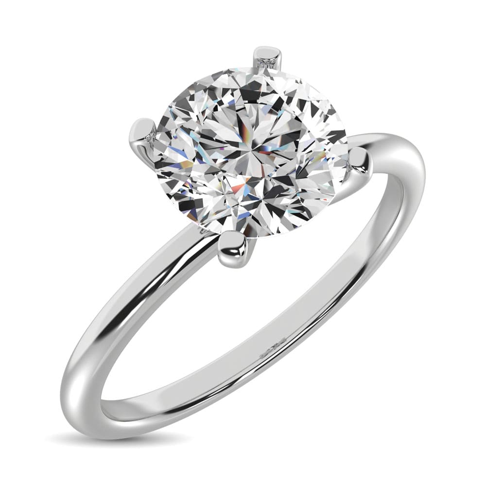 14K White Gold Lab Grown Diamond 1/2 Ct.Tw. IGI Certified CVD VS1+ G+ Solitaire Ring (Available in 0.50ctw to 7ctw)