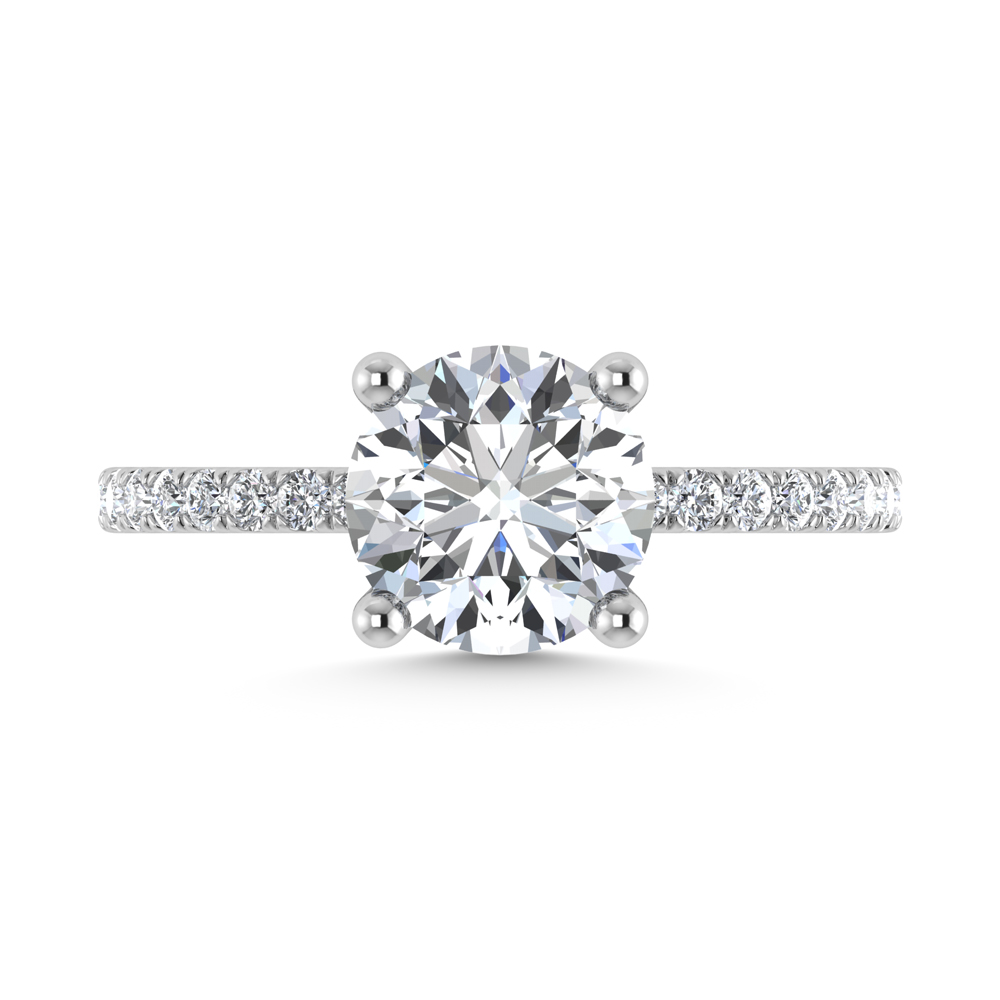 14K White Gold Lab Grown Diamond 1 7/8 Ct.Tw. Hidden Halo Engagement Ring (Center Round)