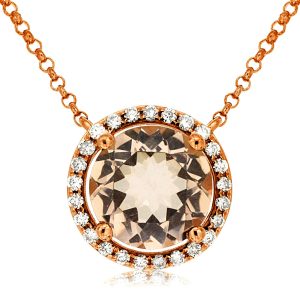 MORGANITE & DIAMOND NECKLACE