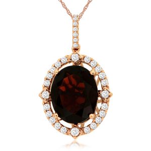 GARNET & DIAMOND PENDANT
