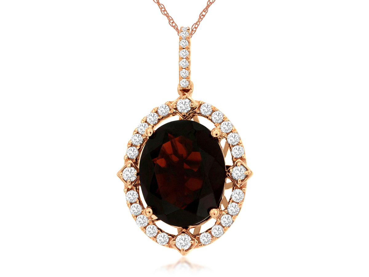 GARNET & DIAMOND PENDANT