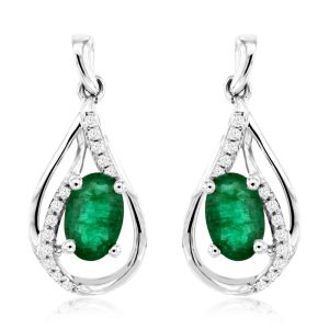 EMERALD & DIAMOND EARRING