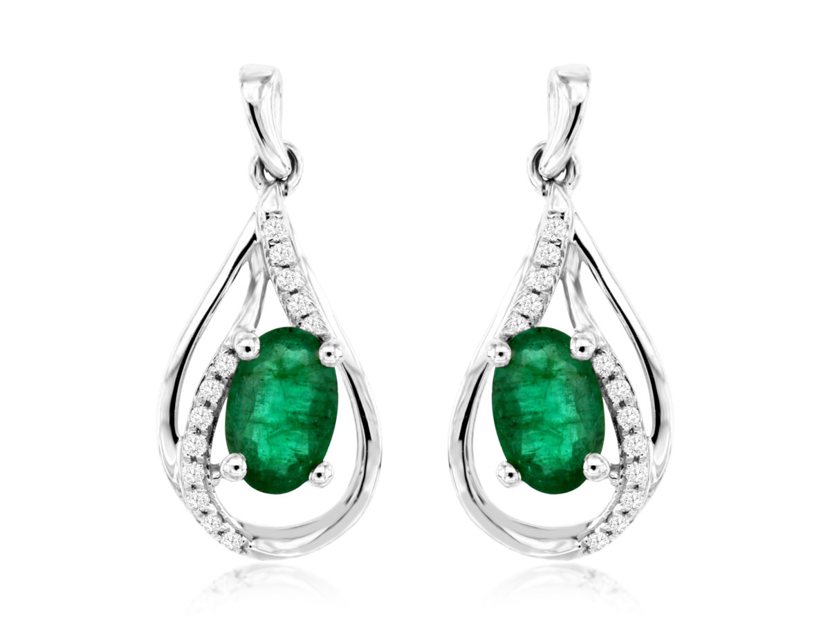 EMERALD & DIAMOND EARRING