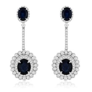 SAPPHIRE & DIAMOND EARRING