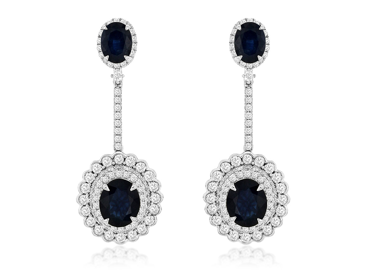 SAPPHIRE & DIAMOND EARRING