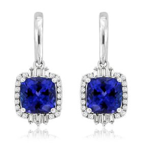 TANZANITE & DIAMOND EARRING