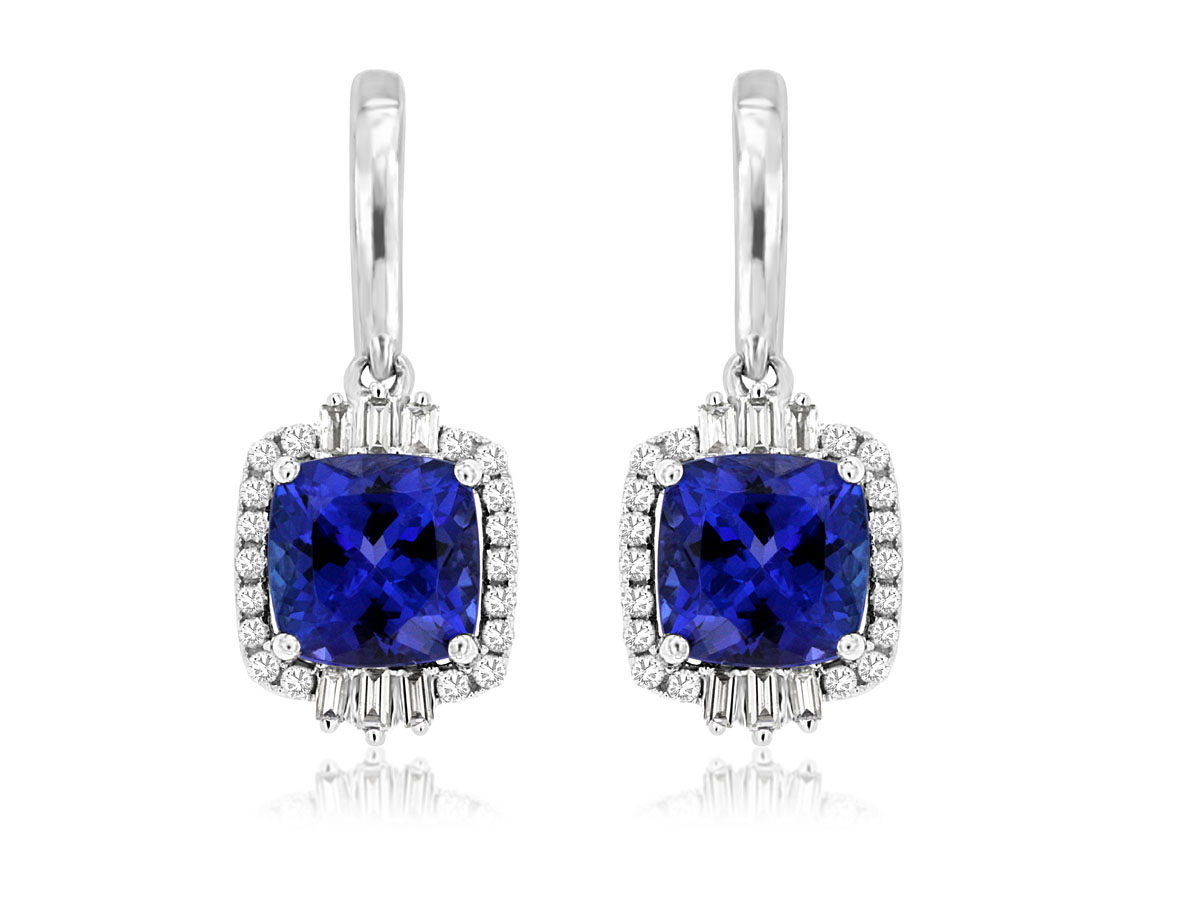 TANZANITE & DIAMOND EARRING
