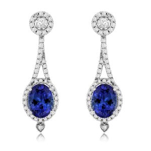 TANZANITE & DIAMOND EARRING