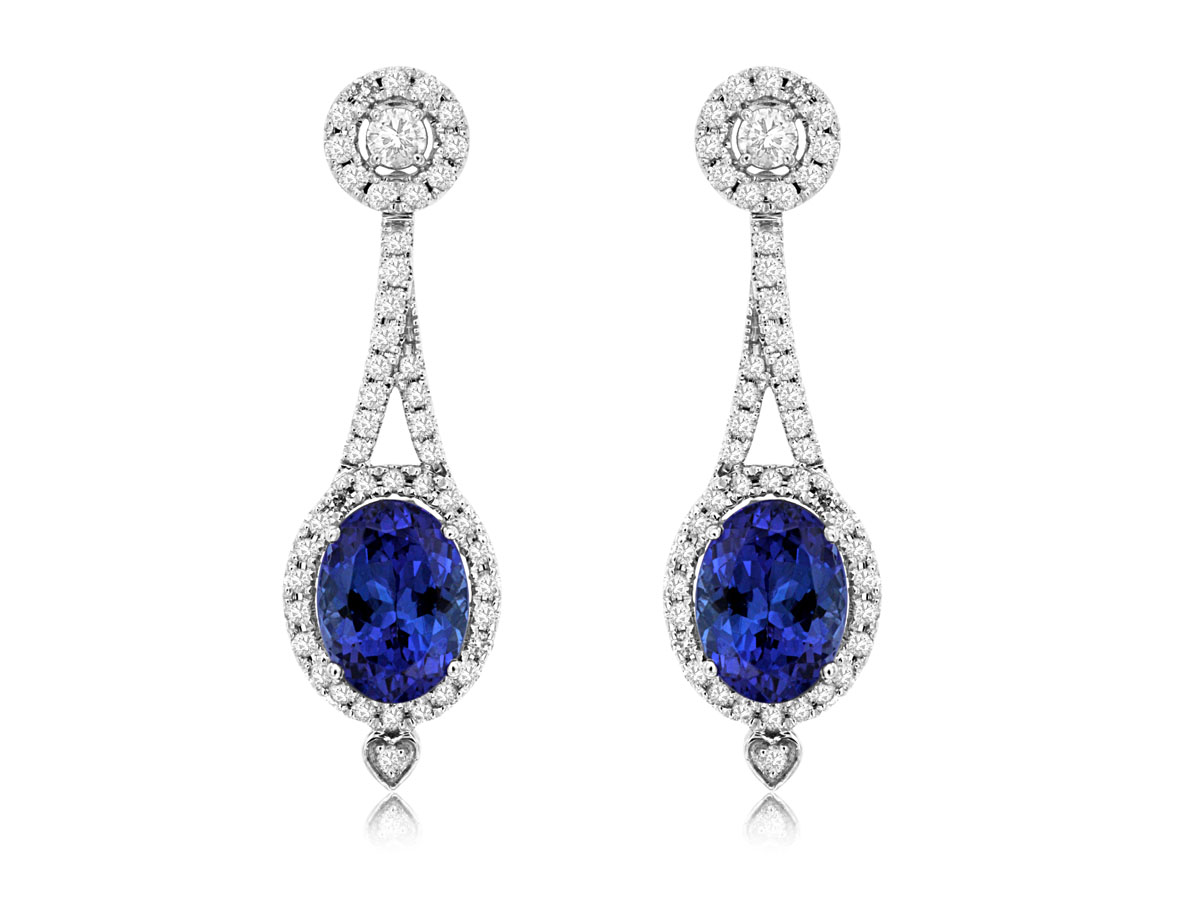 TANZANITE & DIAMOND EARRING