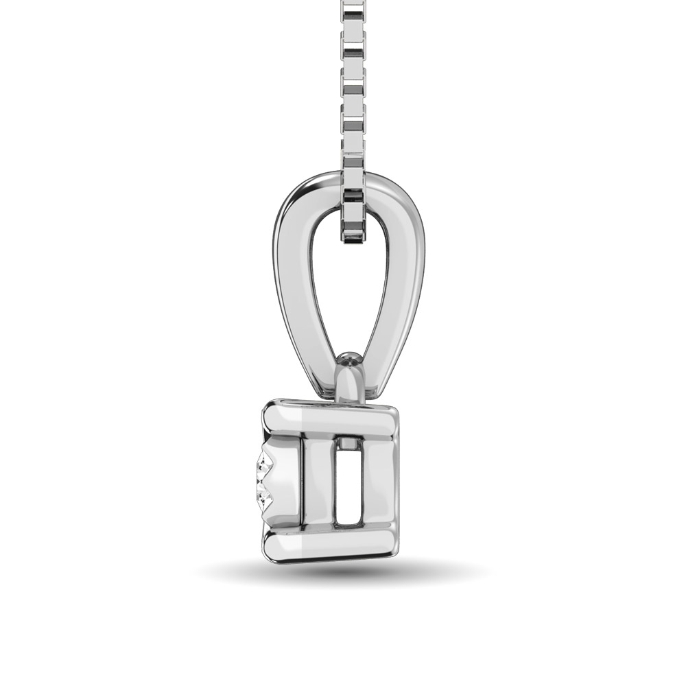 10K White Gold 1/10 Ct.Tw. Diamond Solitaire Pendant