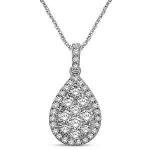 14K White Gold 1 1/5 Ct.tw Diamond Fashion Pendant