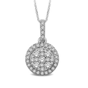 14K White Gold 3/4 Ct.tw Diamond Fashion Pendant