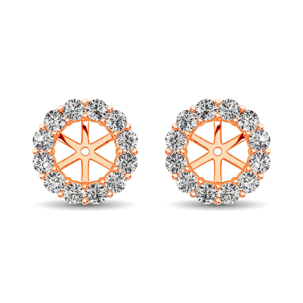 14K Rose Gold Diamond 1/3 Ct.Tw. Earrings Jacket