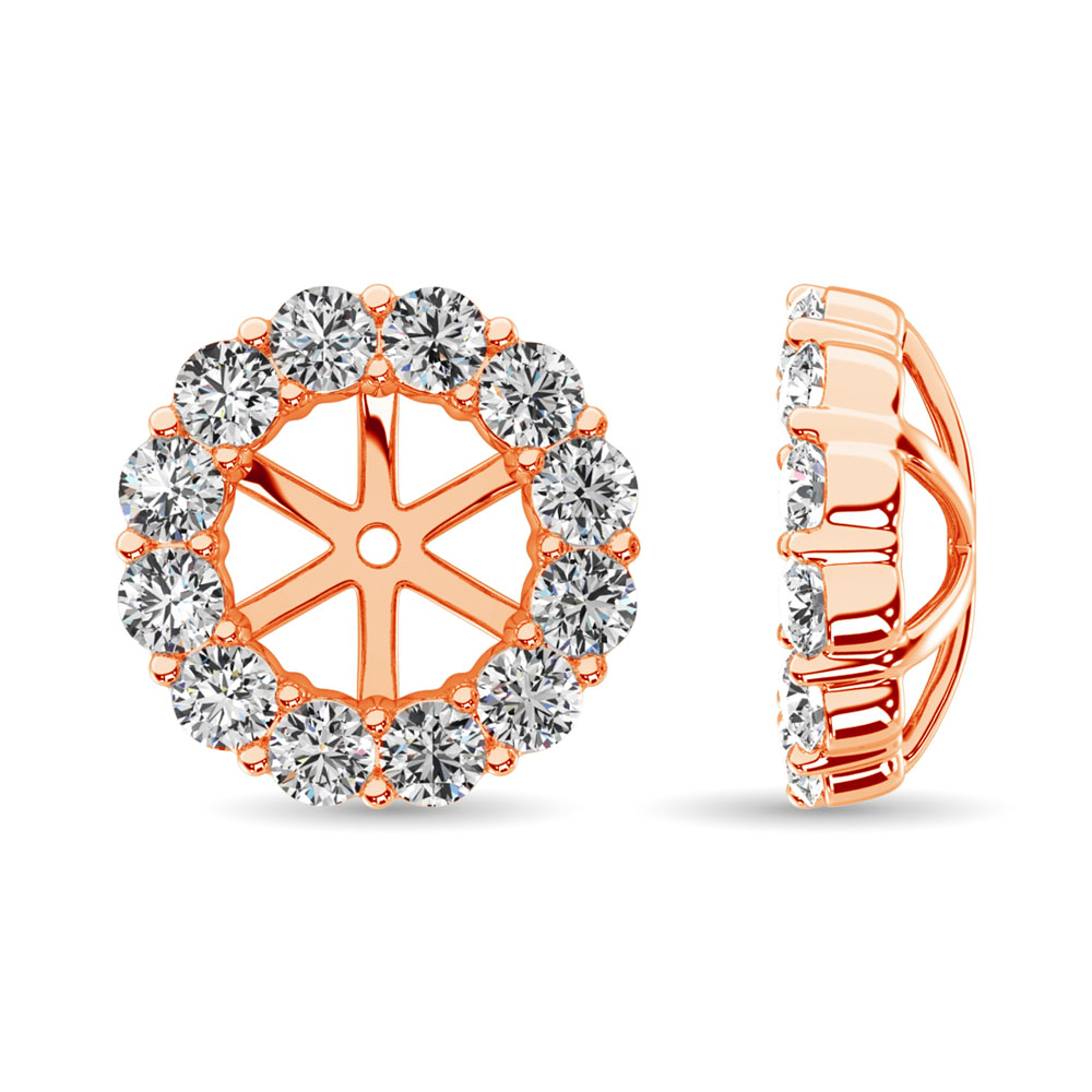 14K Rose Gold Diamond 1/3 Ct.Tw. Earrings Jacket