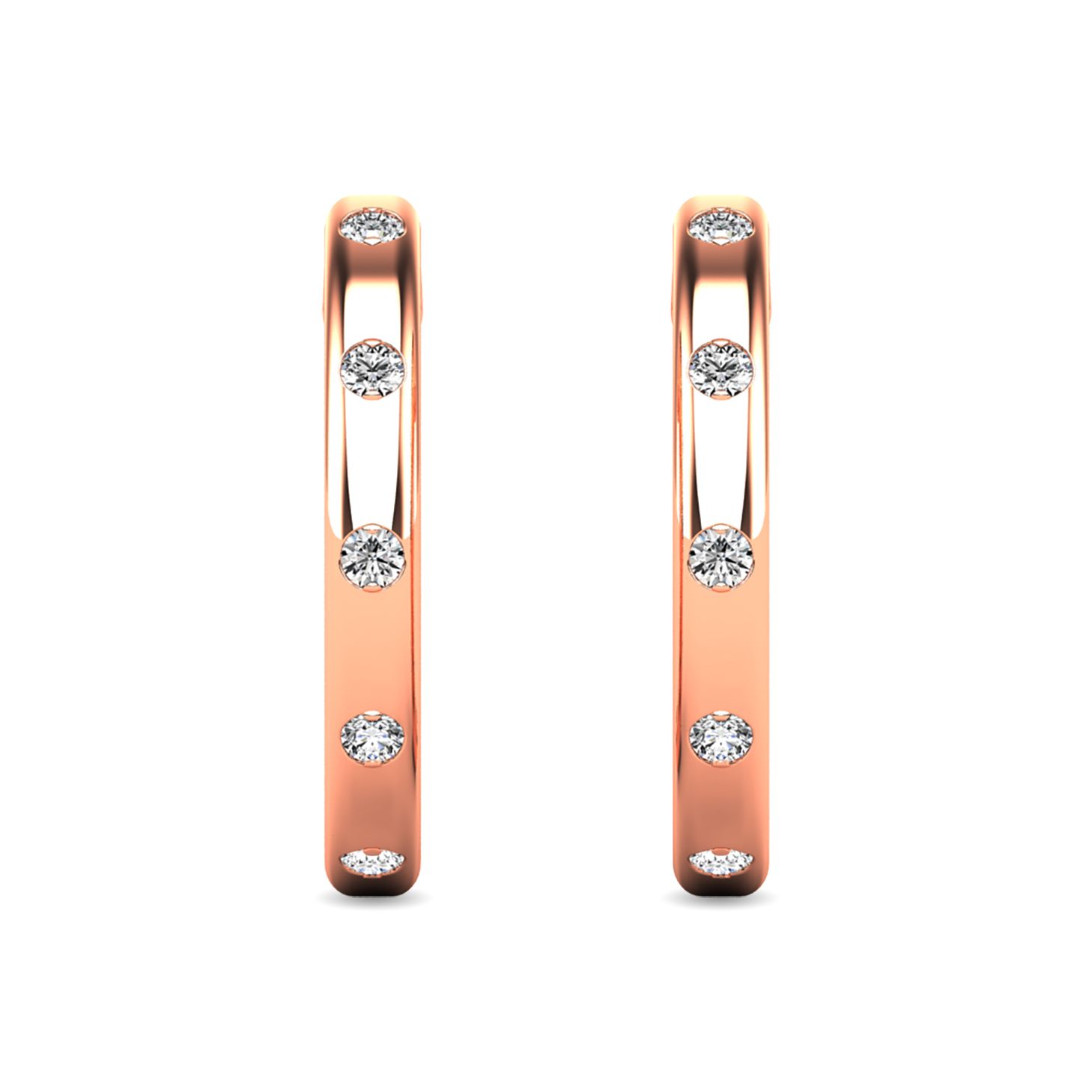 Diamond 1/10 Ct.tw Hoop Earrings in 10K Rose Gold