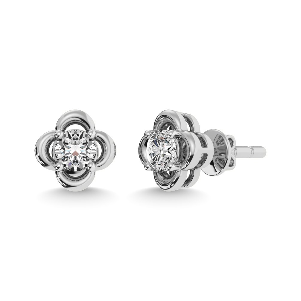 Diamond 1/3 Ct.tw Solitaire Stud Earrings in 14K White Gold