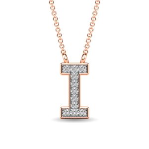 Diamond 1/20 Ct.Tw. Letter I Pendant in 10K Rose Gold