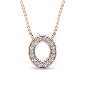 Diamond 1/20 Ct.Tw. Letter O Pendant in 10K Rose Gold
