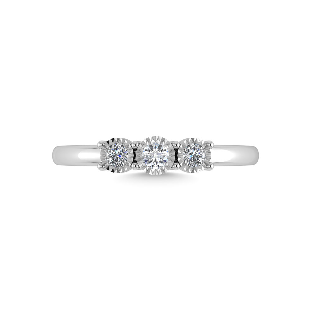 Diamond 1/20 Ct.Tw. Triology Ring in 10K White Gold