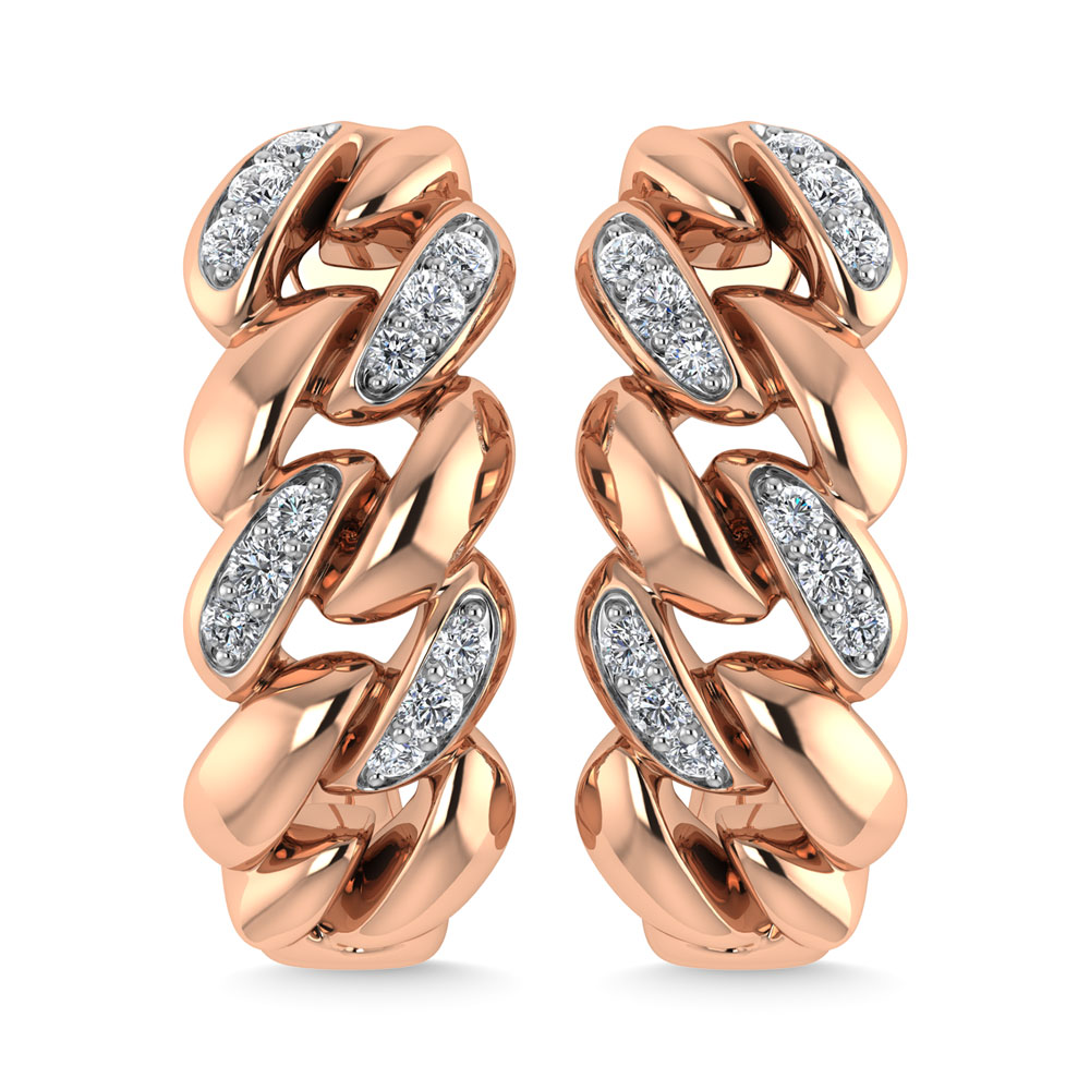 Diamond 1/10 Ct.Tw. J Earrings in 10K Rose Gold