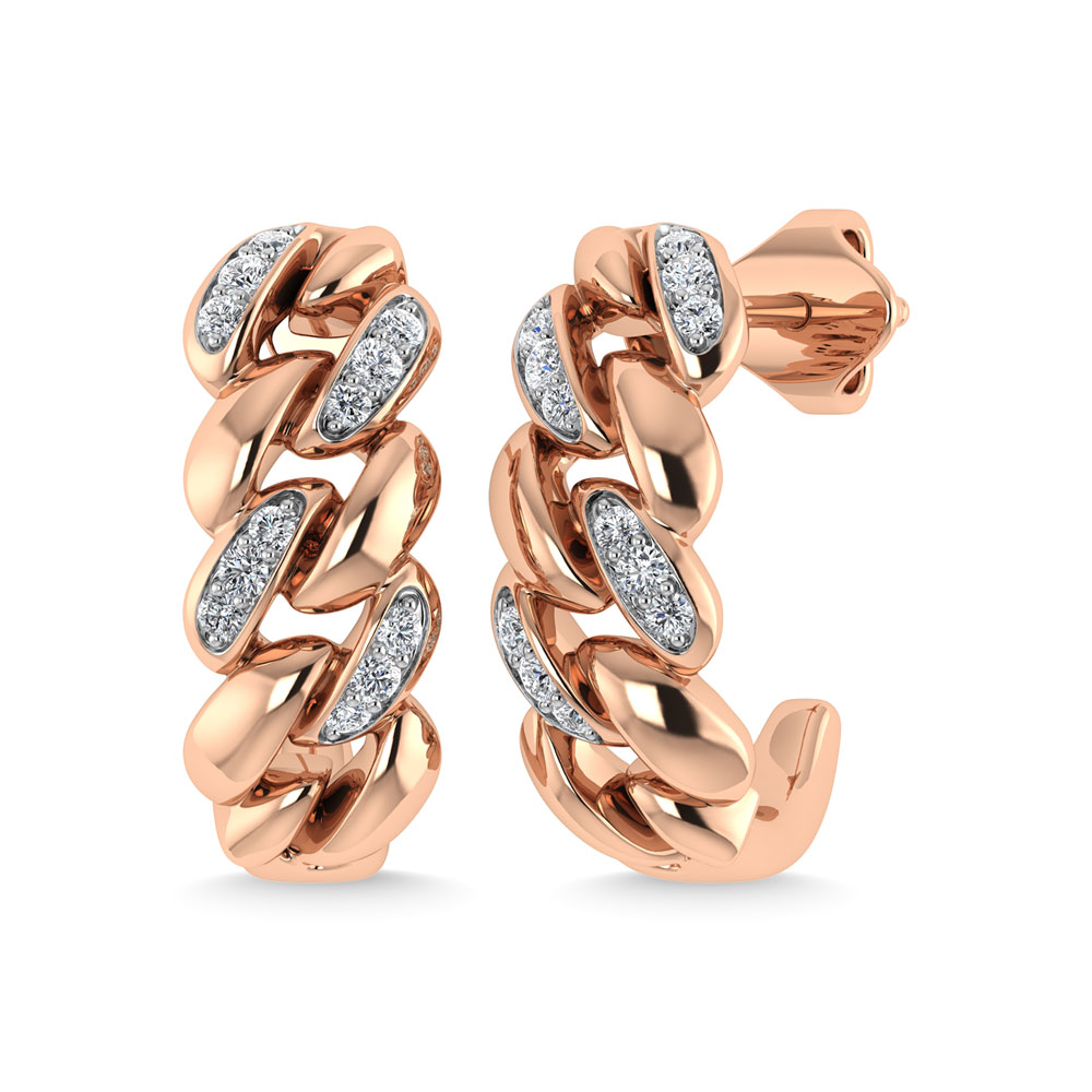 Diamond 1/10 Ct.Tw. J Earrings in 10K Rose Gold