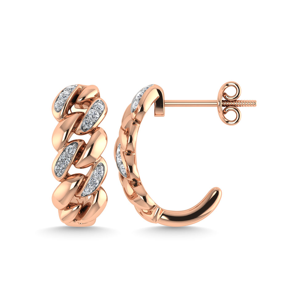 Diamond 1/10 Ct.Tw. J Earrings in 10K Rose Gold