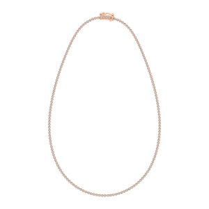 14K Rose Gold 3 1/4 Ct.Tw. Diamond Tennis Necklace (13 inches + 3 inches extender chain)