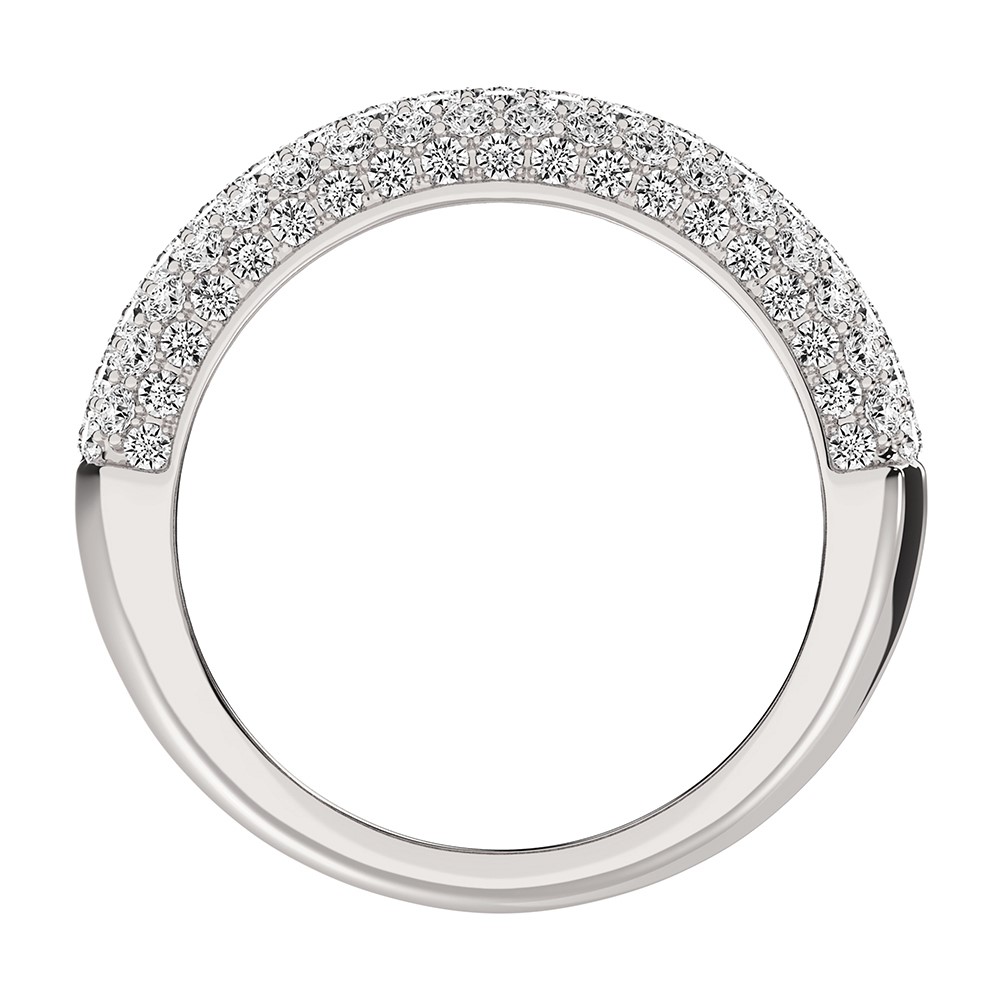14K White Gold 3/4 Ct.Tw. Diamond Pave Set Fashion Band