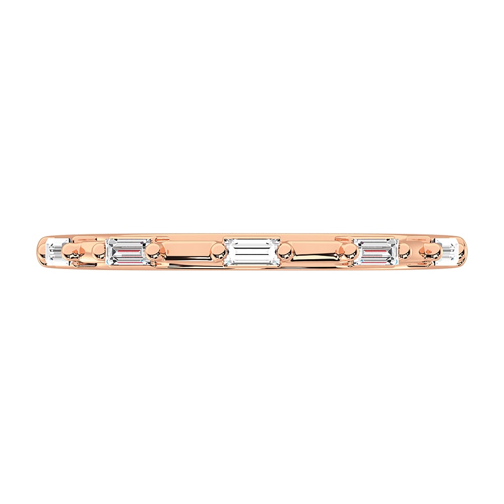 14K Rose Gold 1/10 Ct.Tw. Diamond Baguette Stack Bands