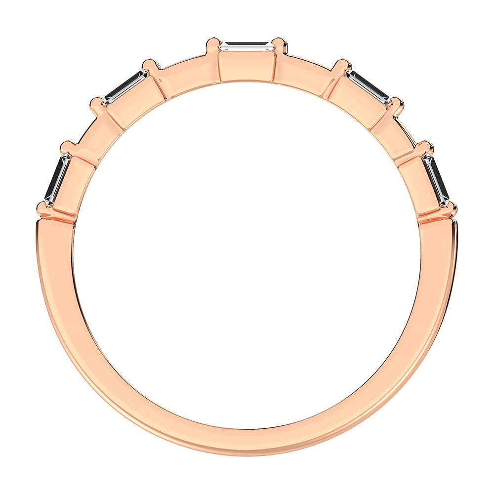 14K Rose Gold 1/10 Ct.Tw. Diamond Baguette Stack Bands