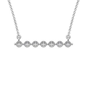 10K White Gold 1/5 Ct.Tw. Diamond Fashion Necklace