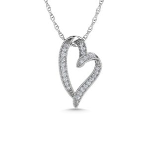 Diamond 1/6 Ct.Tw. Heart Pendant in 10K White Gold