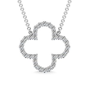 Diamond 1/3 Ct.Tw. Clover Pendant in 10K White Gold