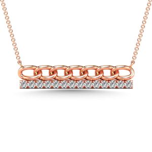 Diamond 1/5 Ct.Tw. Bar Necklace in 10K Rose Gold
