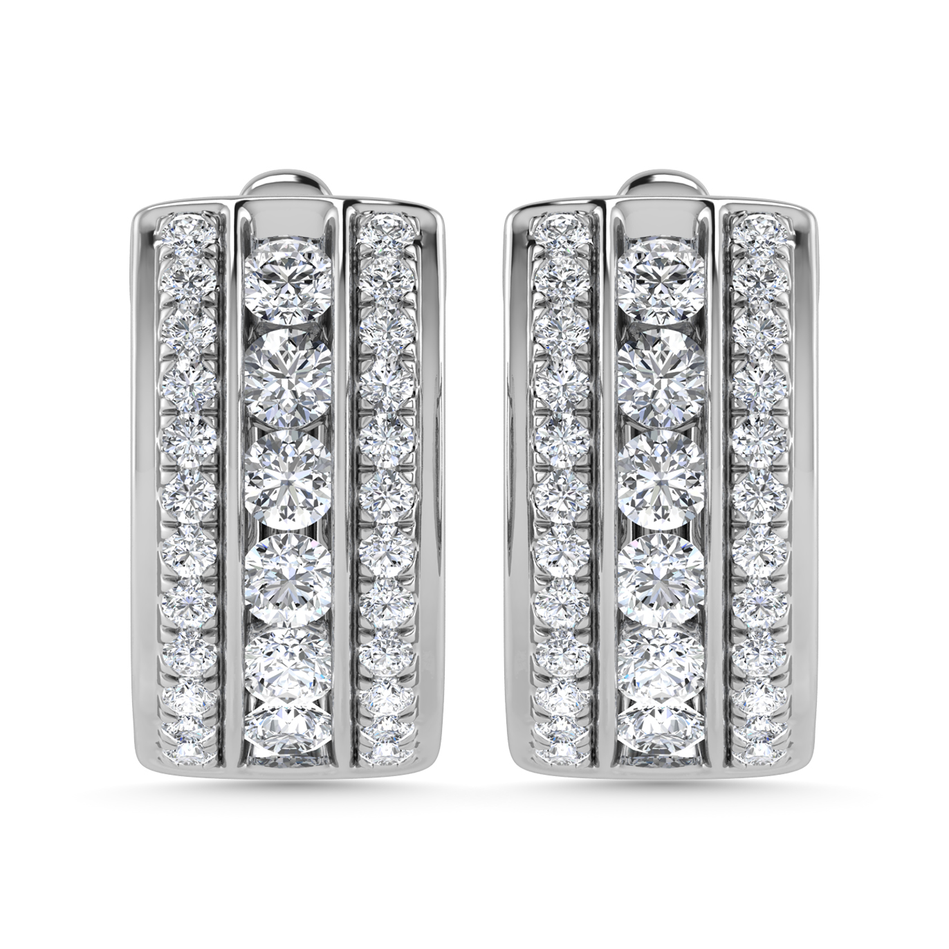 Diamond 1 Ct.Tw. Hoop Earrings in 14K White Gold