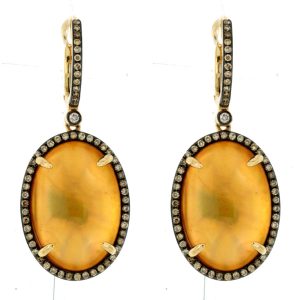 MOCHA DIAMOND&CITRINE EARRING