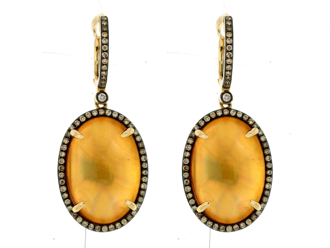 MOCHA DIAMOND&CITRINE EARRING