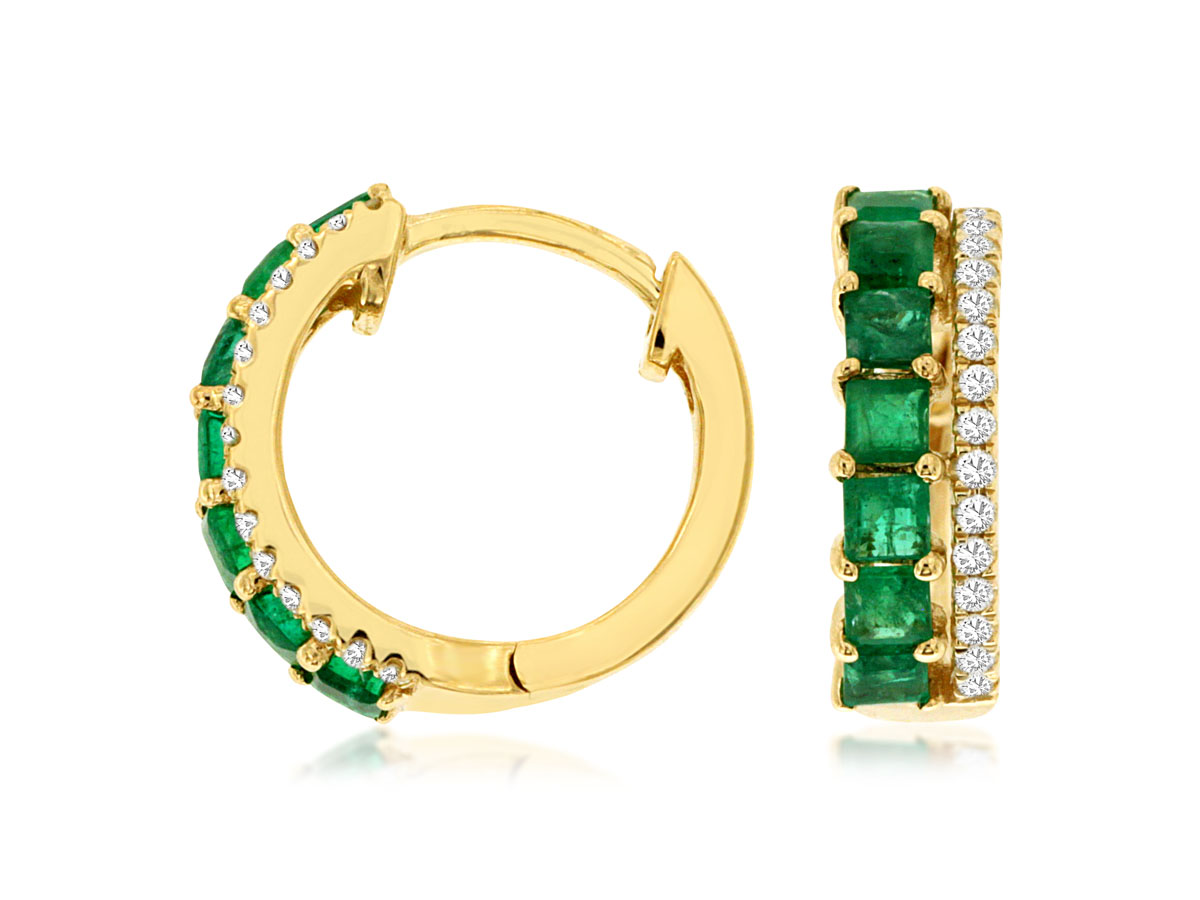 EMERALD & DIAMOND EARRING