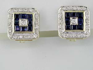 SAPPHIRE & DIAMOND EARRING