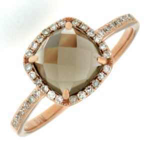 SMOKY QUARTZ & DIAMOND RING