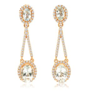 AQUAMARINE & DIAMOND EARRING