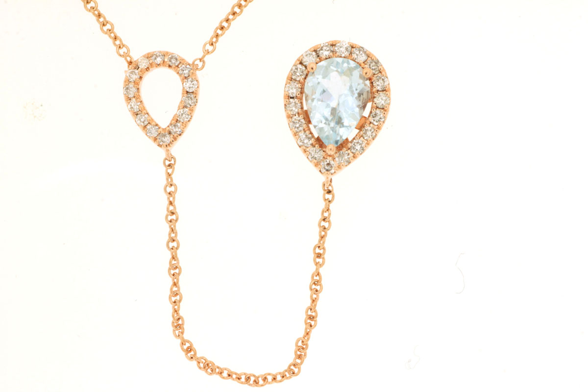 AQUAMARINE & DIAMOND NECKLACE