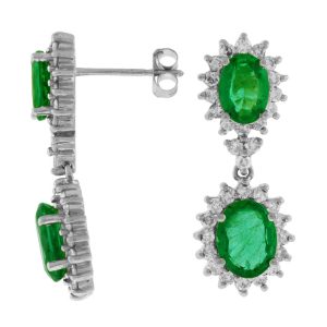 EMERALD & DIAMOND EARRING