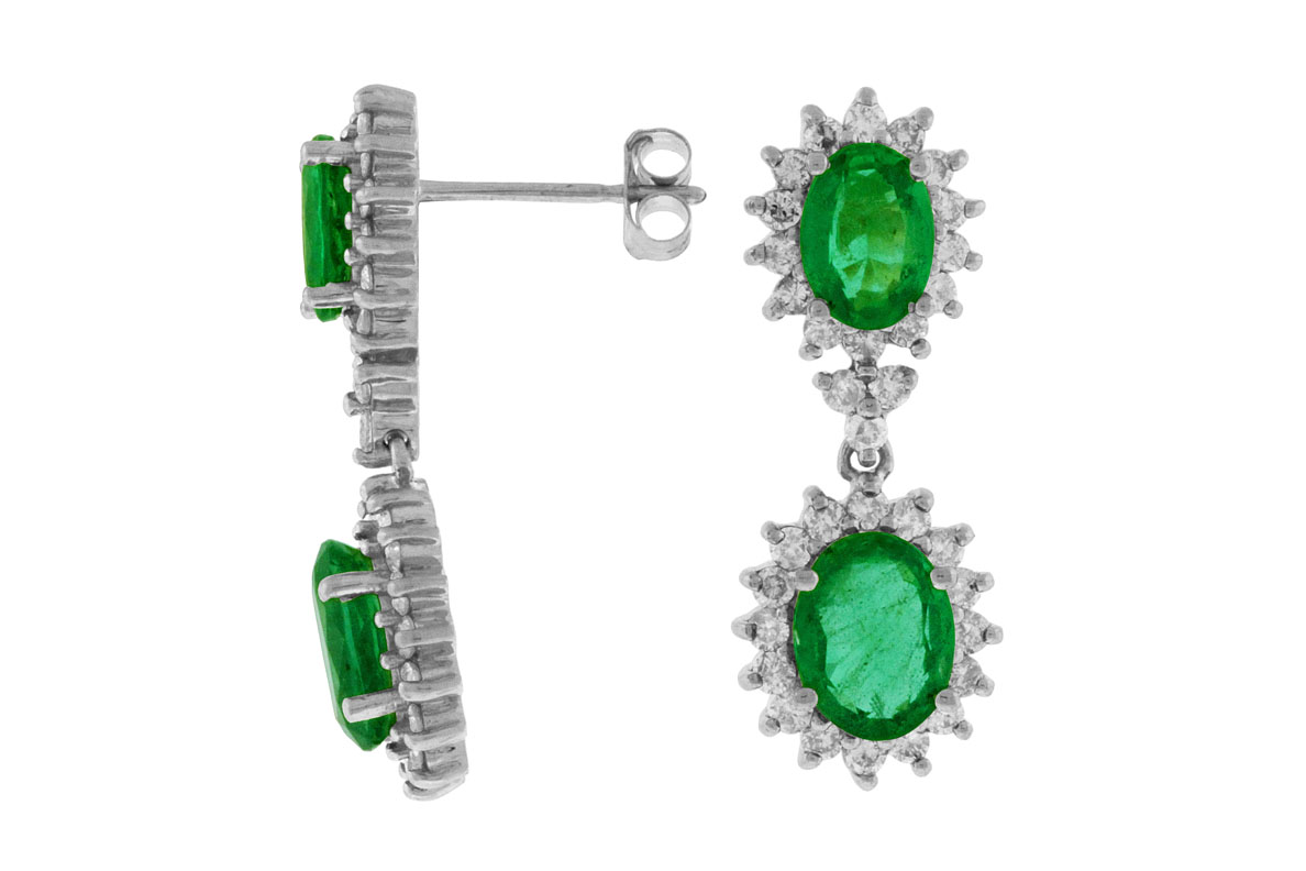 EMERALD & DIAMOND EARRING
