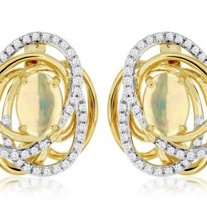 OPAL & DIAMOND EARRING