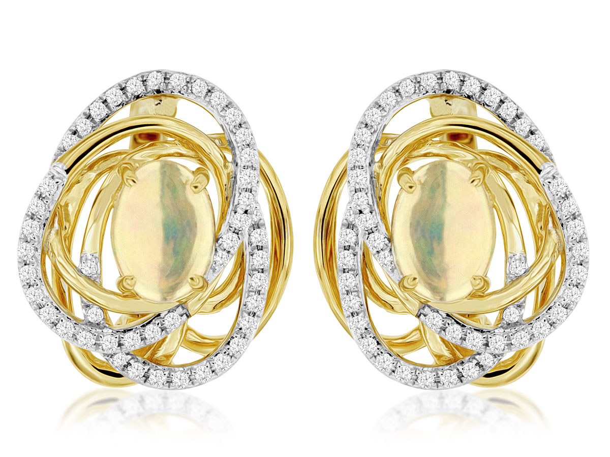 OPAL & DIAMOND EARRING
