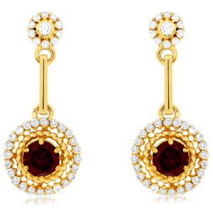RHODOLITE & DIAMOND EARRING