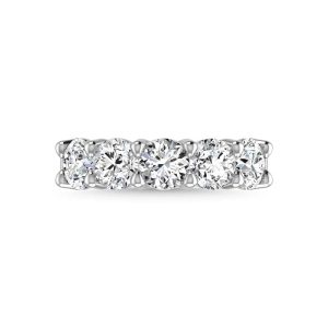 14K White Gold Lab Grown Diamond 3/4 Ct.Tw. Round Shape 5 Stone Wedding Band