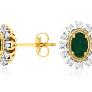 EMERALD & DIAMOND EARRING