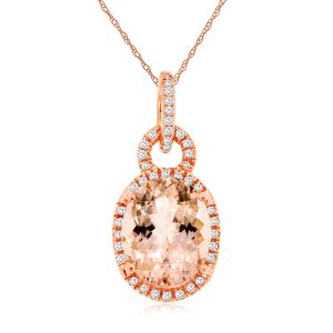 MORGANITE & DIAMOND PENDANT